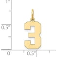 thumbnail image 4 of 14k Yellow Gold Medium Polished Number 3 Charm - 16.13mm, 4 of 6