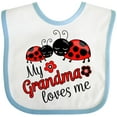 thumbnail image 3 of Inktastic My Grandma Loves Me with Cute Ladybugs Boys or Girls Baby Bib, 3 of 4
