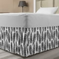 thumbnail image 1 of Jungle Bed Skirt, Natural Environment Theme Ecology Inspired Design with Exotic Forest Leaves, Elastic Bedskirt Dust Ruffle Wrap Around for Bedding Decor, 4 Sizes, Black and White, by Ambesonne, 1 of 2