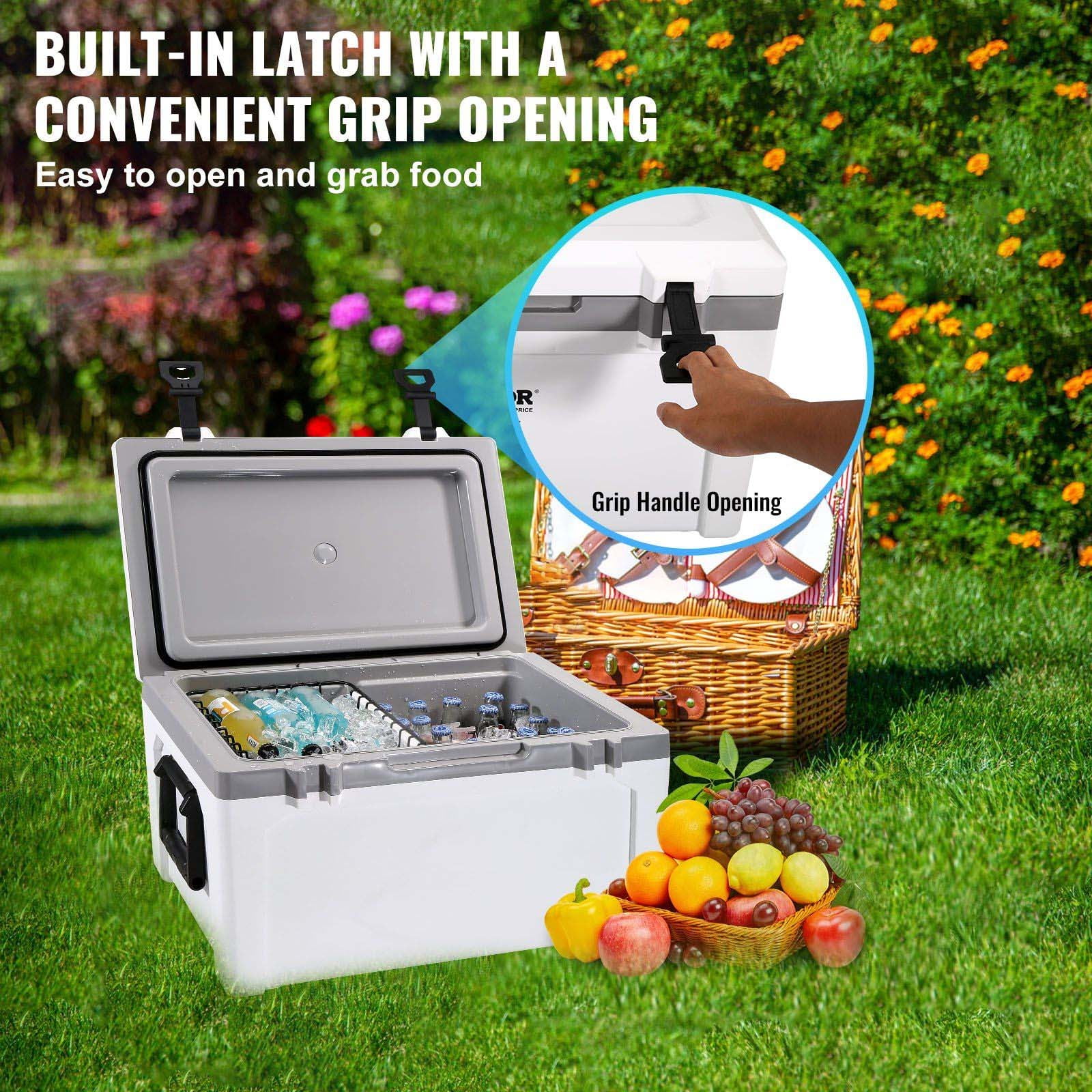 52 Qt Insulated Cooler, Portable Ice Chest - 6 Day Ice Retention