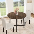 thumbnail image 4 of 31.5" Round Dining Table Seats 2-4, Wood Top Metal Frame, Space Saving Kitchen Table, Chairs Not Included, 4 of 7