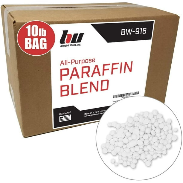 Blended Waxes, Inc. Paraffin Wax 10lb. Pastilles General Purpose Bulk Paraffin Wax for DIY