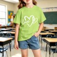 thumbnail image 2 of HGIEYS Girls Short Sleeve Tee Shirts Kids Summer Crewneck Tops 10-12 Years, 2 of 4