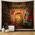 thumbnail image 5 of Tapiz con temática navideña, tapiz pequeño para colgar en la pared con diseño navideño, manta de pared, para dormitorio, sala de estar, 5 of 5