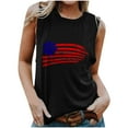 thumbnail image 1 of T-shirts de la Fête de l'Indépendance pour Femmes, Col Rond, Manches Courtes, Hauts à Étoiles et Rayures, Blouse d'Été Décontractée et Ample, Tee, 1 of 5