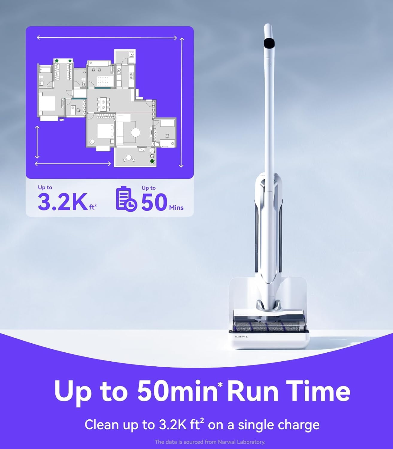 NARWAL S10 Pro Lightweight Cordless Vacuum Mop, Wet Dry Vacuum Cleaner, Self-Cleaning & Drying, 180° Flexibility, 50min Runtime Floor Cleaner