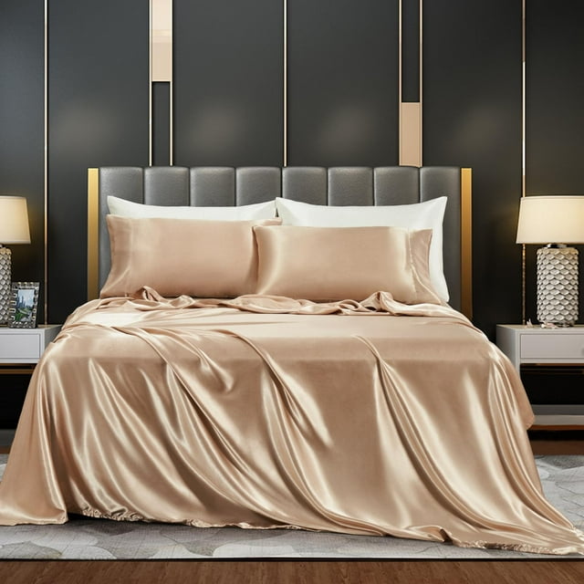 Cqxid Four Pieces Beddings Home & Garden Four-Piece Set Plain Woolen Cloth Inlaid Four Piece Bed Set Bed Sheet Set
