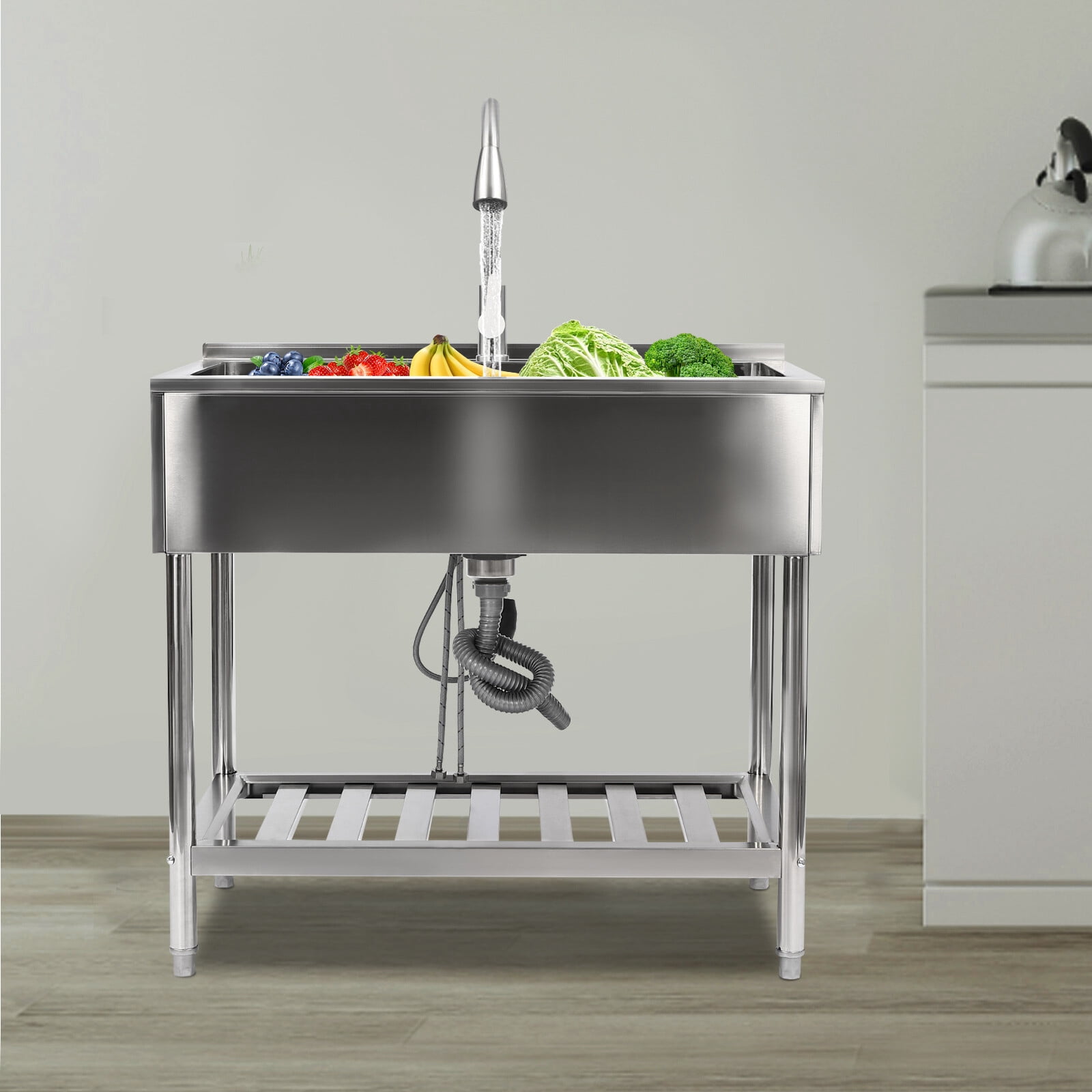 Stainless Steel Utility Sink Commercial Restaurant Laundry Sink Kitchen Sink