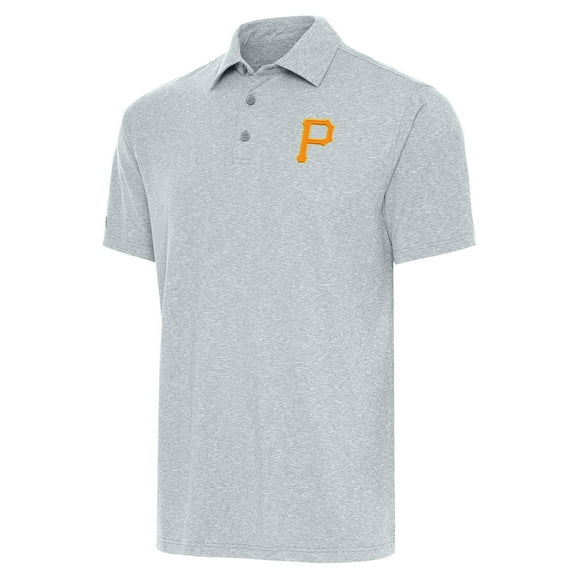 Men's Antigua  Heather Gray Pittsburgh Pirates Par Polo