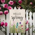 thumbnail image 2 of Hello Spring Floral Garden Flag 12×18 Inch Double Sided for Outside Small Seasonal Wildflowers Yard Flag, 2 of 6