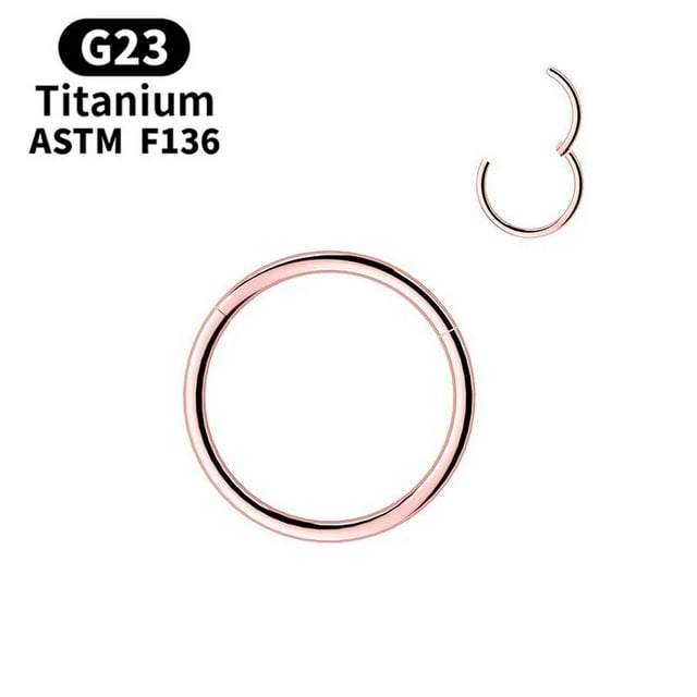 G23 Titanium Gold Color Small Circle Nose Rings Men Women Ear Clips Hoop Tragus Cartilage Piercing Body Jewelry Sexy Lip Ring