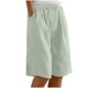 thumbnail image 2 of Neewe Womens Knee Length Pants Casual Plain Shorts Summer Drawstring Elastic Waist Comfy Shorts with Pockets, 2 of 8
