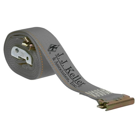 

J. J. Keller 2 Wx16 L Standard Logistic Cam Buckle Strap - Gray Heavy Duty Polyester - Complies with All CVSA & FMCSA Guidelines CHP & North American Cargo Securement Standards