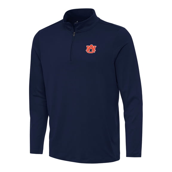 Men's Antigua Navy Auburn Tigers Reprocess Quarter-Zip Top