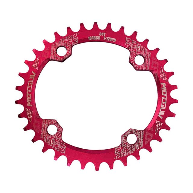 Greeniant ancho estrecho ovalado 38T para bicicleta 104BCD platos y bielas para bicicleta de montaña Ciclismo Rojo 38T