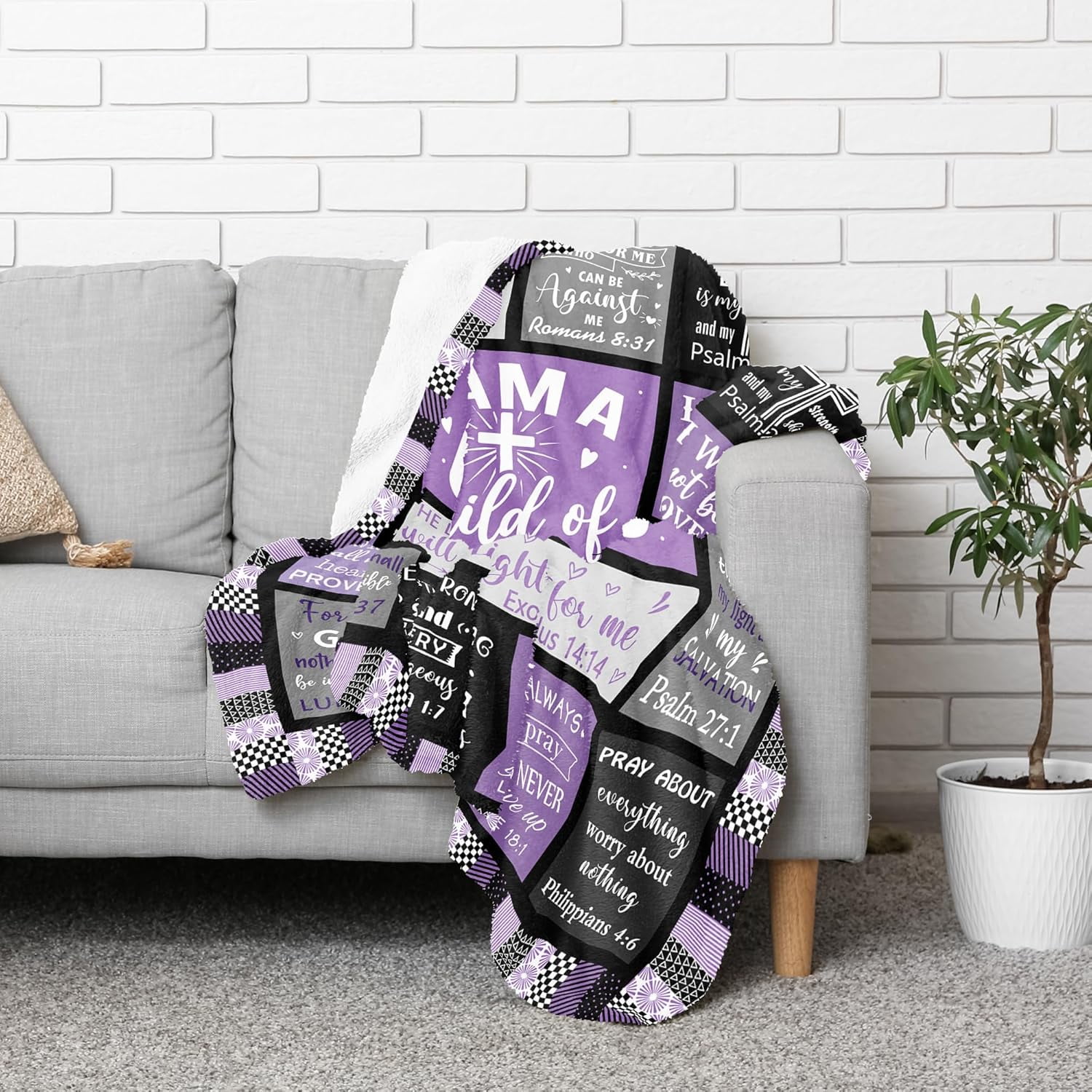Christian Gifts for Women Blanket - Inspirational Religious Birthday Gifts - Baptism Confirmation Gifts for Girls - Catholic Spiritual Gifts for Women - Bible Verse Christian Blankets