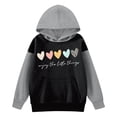 thumbnail image 3 of HUITKMM Girls Long Sleeve Hooded Sweater with Printed Letter Design for Children Casual Wear, 3 of 3