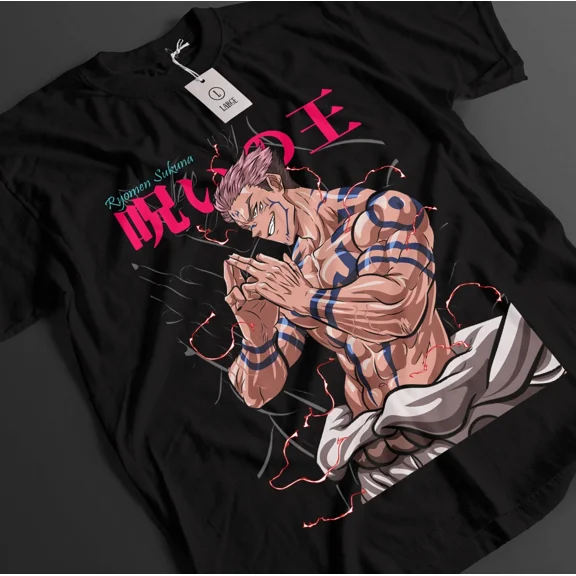 RARE Jujutsu Kaisen Shirt Sukuna T-Shirt Gojo Itadori Megumi Top JJK Anime Unisex Tee