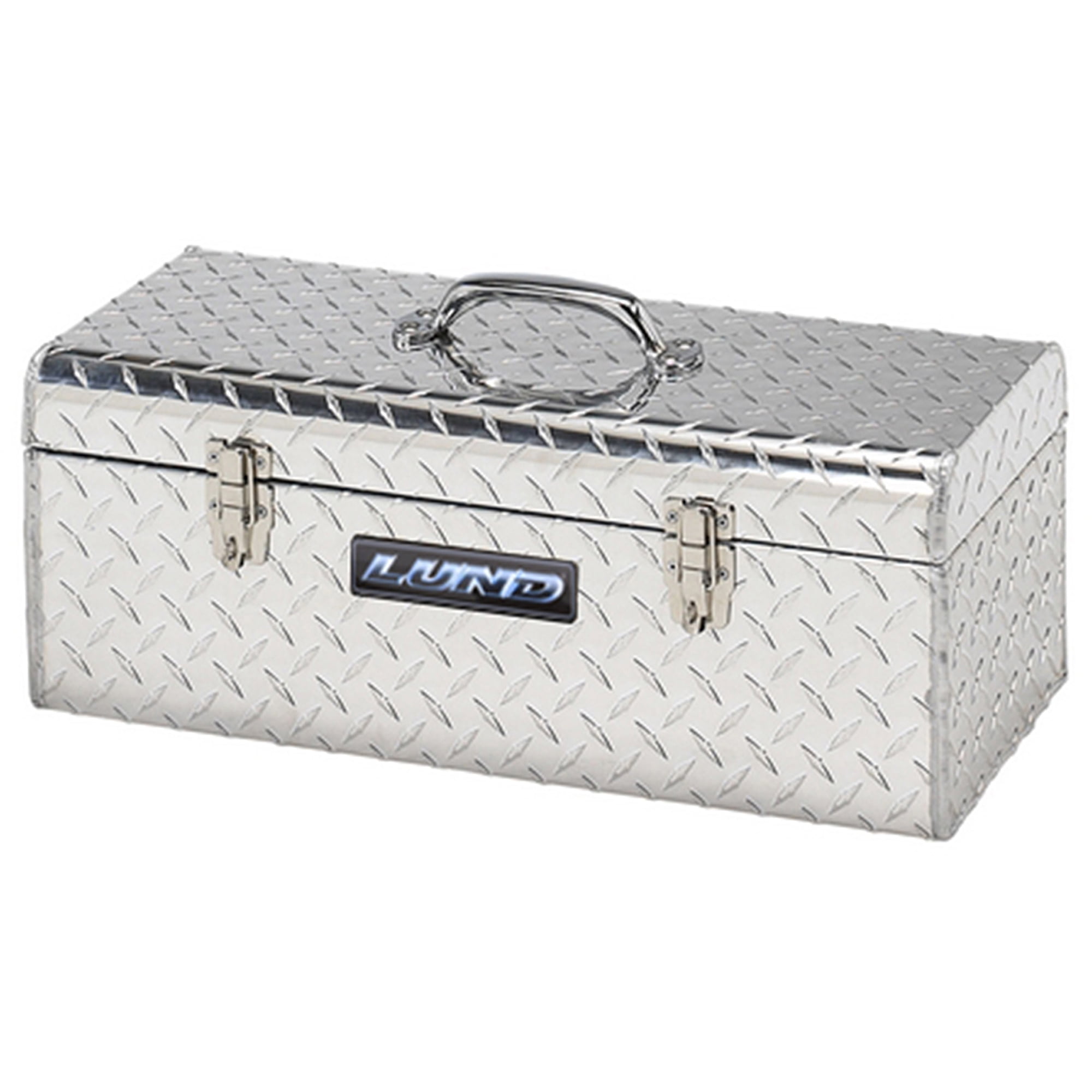 Lund 5124T 24 Inch Aluminum Handheld Tool Box, Diamond Plated, Silver