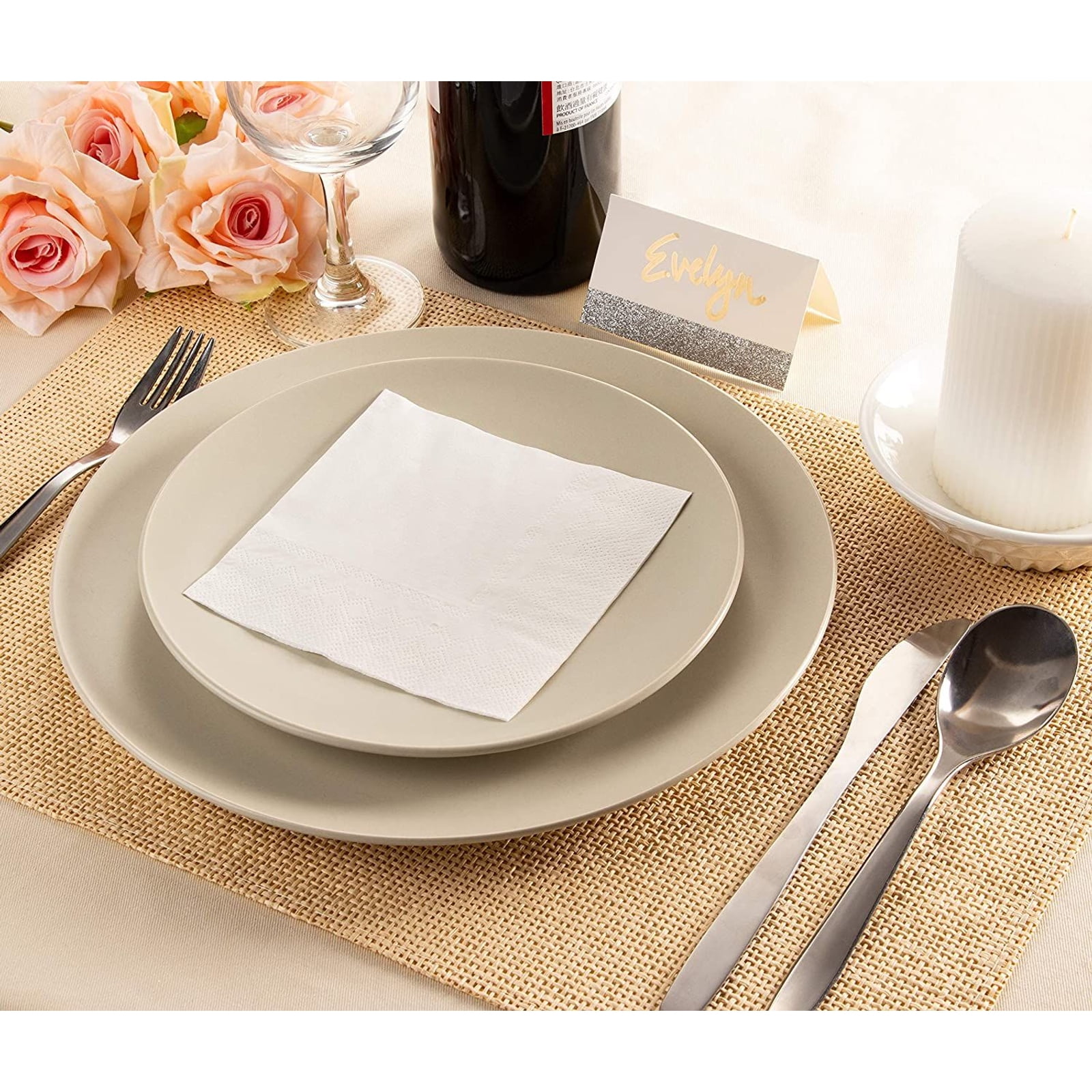 150 Count PLAIN White beverage/cocktail napkins for wedding/party/event 2ply, 150 Count PLAIN White beverage/cocktail napkins for wedding/party/event 2ply,