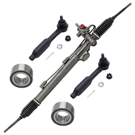 Detroit Axle - Rack and Pinion Kit for 05-09 Honda Odyssey, Complete Power Rack & Pinion Gear Assembly Front Outer Tie Rods Wheel Bearings 2005 2006 2007 2008 2009 Replacement
