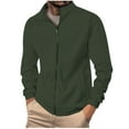 thumbnail image 2 of Men's Jackets Clearance Zipper Up 2XL Solid Color Corduroy Patchwork Stand Up Collar Zipper Long Sleeved, 2 of 9