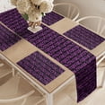 thumbnail image 2 of Ambesonne Abstract Table Runner & Placemats, Retro Funky Xoxo Lettering, Placemat 4 pcs + Runner 16"x90", Purple Black, 2 of 2