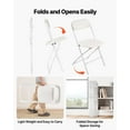 thumbnail image 6 of 6 Piece Folding Chair Set Heavy Duty Metal Frame Portable Stackable Indoor Outdoor White Plastic Chairs for Home Patio Garden Party Event, 6 of 6