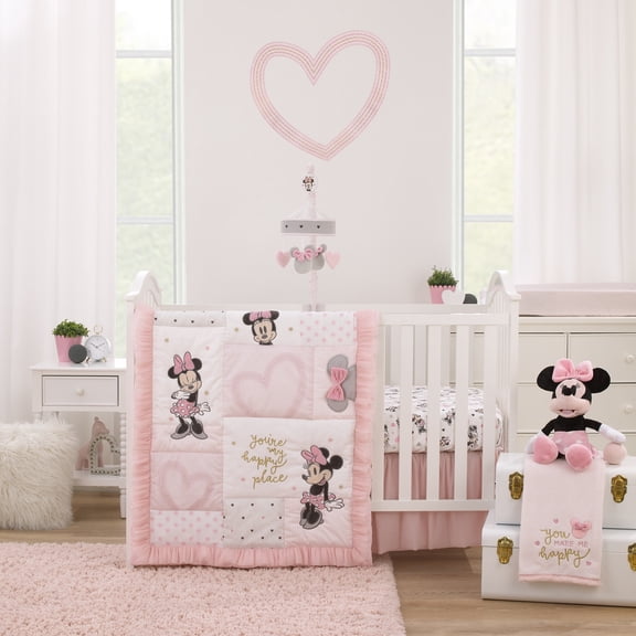 Disney Minnie Mouse My Happy Place 3 Piece Crib Bedding Set