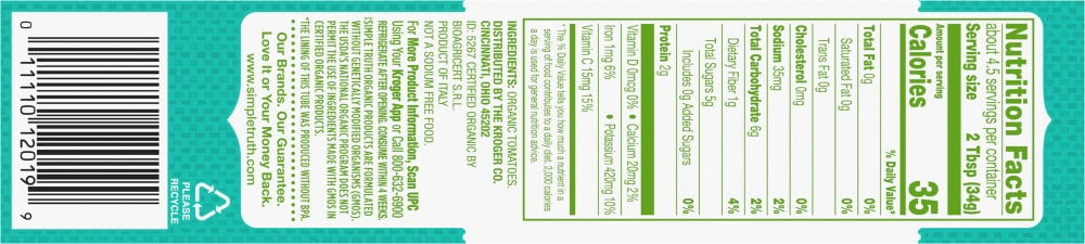 Simple Truth Double Concentrated Tomato Paste 5.3 oz - 5 Pack