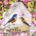 thumbnail image 2 of Comedero para pájaros con ventana transparente, comedero para colibríes con ventosa, casita para pájaros colgante, 2 of 5