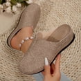 thumbnail image 5 of HTHLVMD Women's Embossed Mules, Closed Toe Slip On Shoes, Home Casual Shoes, Retro Leather Shoes, Closed Toe Clogs for Women Slip-On Mules: Comfortable Women's Mule & Clog, Khaki 7, 5 of 7