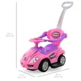 thumbnail image 7 of Best Choice Products 3-in-1 Kids Push and Pedal Toddler Ride On Wagon Play Toy Stroller w/ Sounds, Handle, Horn - Pink, 7 of 7