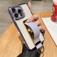 thumbnail image 3 of Wrist Strap Finger Ring Invisible Holder Phone Case for iPhone 14 15 ProMax 12 13 Pro Max 11 Plus Luxury Diamond Plating Cover, 3 of 5