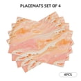 thumbnail image 2 of Linen Placemat With 18×12in Double Stitching Is Effectively Insulated And Foldable For Family Hotel Picnic Trips Peachpuff Marble_2 Four Pieces, 2 of 8