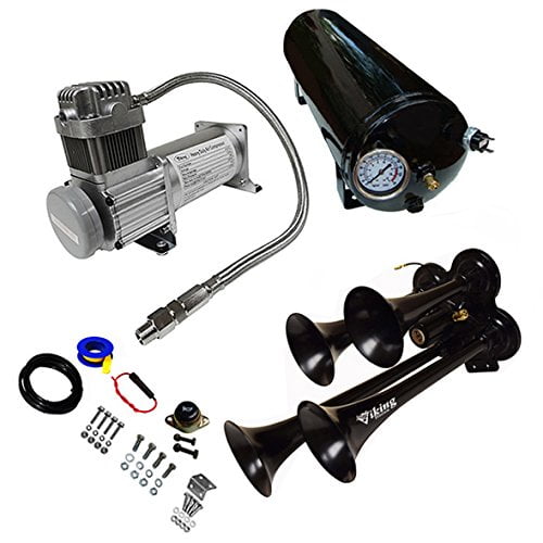 Viking Horns V101C3/4008B Loud 149 Decibels 150PSI Black Train Air