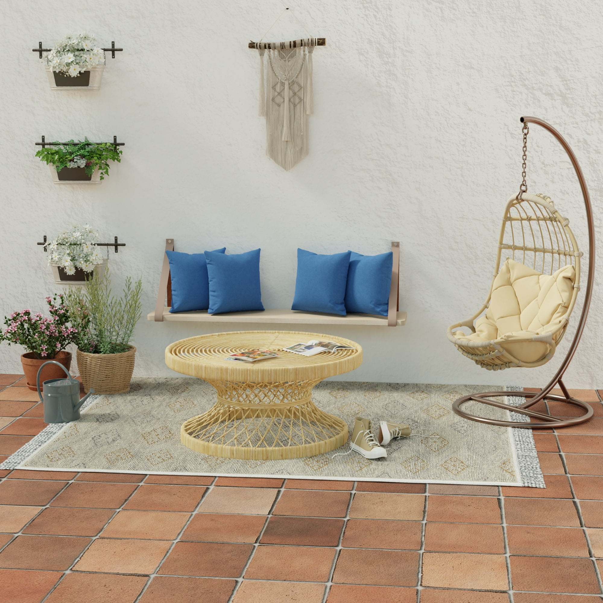 Jordan Manufacturing 17" x 17" Athens Mystic Blue Solid Square Outdoor Throw Pillow (4 Pack)