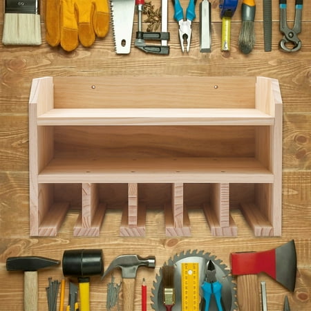 

Fichiouy Power Tool Organizer Wall Mount Wooden Cordless Drill Holder Charging Station Shelf