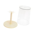thumbnail image 4 of Vitrina giratoria transparente para figuras de peluche, contenedor de escritorio moderno y práctico con ganchos. Caja de almacenamiento para muñecas. L Crema Amarilla, 4 of 9