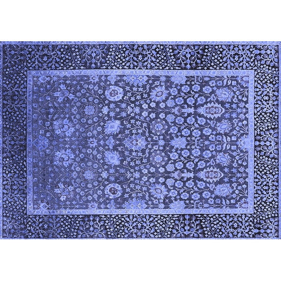 Ahgly Company Indoor Rectangle Oriental Blue Industrial Area Rugs, 6' x 9'