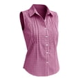 thumbnail image 7 of Linen Blend Short Sleeve Casual Blouse for Women, 7 of 7