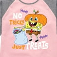 thumbnail image 3 of SpongeBob SquarePants - No Tricks Just Treats - Toddler And Youth Girls Raglan Graphic T-Shirt, 3 of 6