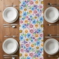 thumbnail image 4 of Table Runner 120 Inches Long for Kitchen Dining, Watercolor Flowers Dresser Scarf Farmhouse, Dining Table Decorations for Wedding/Parties, Spring Floral Daisy Botanical Rustic 13 x 120 In, 4 of 8