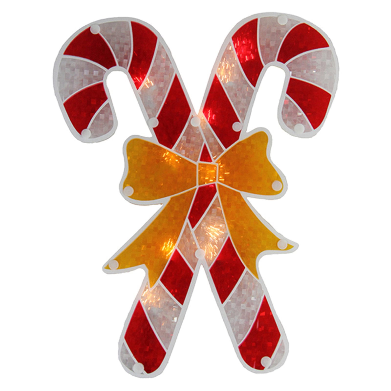 Northlight 12 in. Holographic Lighted Candy Cane Christmas Window Silhouette