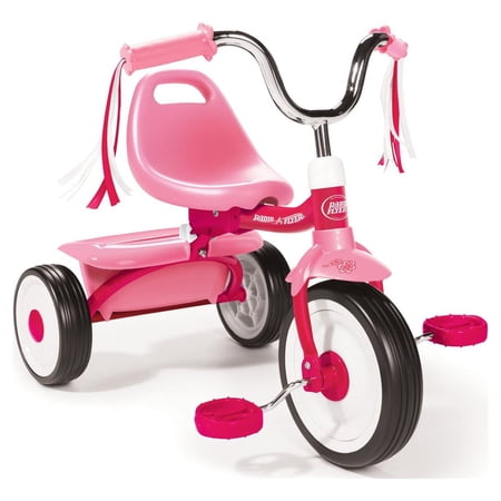 RADIO FLYER, READY TO RIDE FOLDING TRIKE, FULLY ASSEMBLED, PINK, BEGINNER TRICYCLE FOR KIDS, GIRLS 1.5 – 3 YEARS