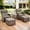 Brown/Gray, variant on Outdoor Conversation Sets 5-Piece Patio Wicker Rattan Furniture Set with Swivel Rocking Chairs, Ottomans, Side Table and Upgrade 6" Cushions for Balcony Deck Backyard, Gray
