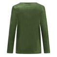 thumbnail image 4 of Cute Tops for Women Looses Crew Neck Pullovers Long Sleeve Solid Velvet Womens Long Sleeve Tops Army Green Size 2XL, 4 of 5