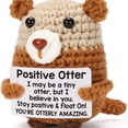 thumbnail image 6 of Positive Crochet Emotional Support Gift with Inspirational Card, Handmade Mini Crochet Plush Funny Encouragement Gift Desk Decor for Friends Coworkers Women Men, 6 of 9