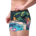 thumbnail image 2 of Gukieu Tropical Poolside Relaxation Print Men's Boxer Briefs, High Elastic Moisture Wicking Boxer Briefs Underwear-XX-Large, 2 of 5
