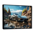 thumbnail image 2 of Designart "Glass Car by the Beach Contemporary Reflections I" Nautical & Beach Floater Framed Canvas Print, 2 of 7